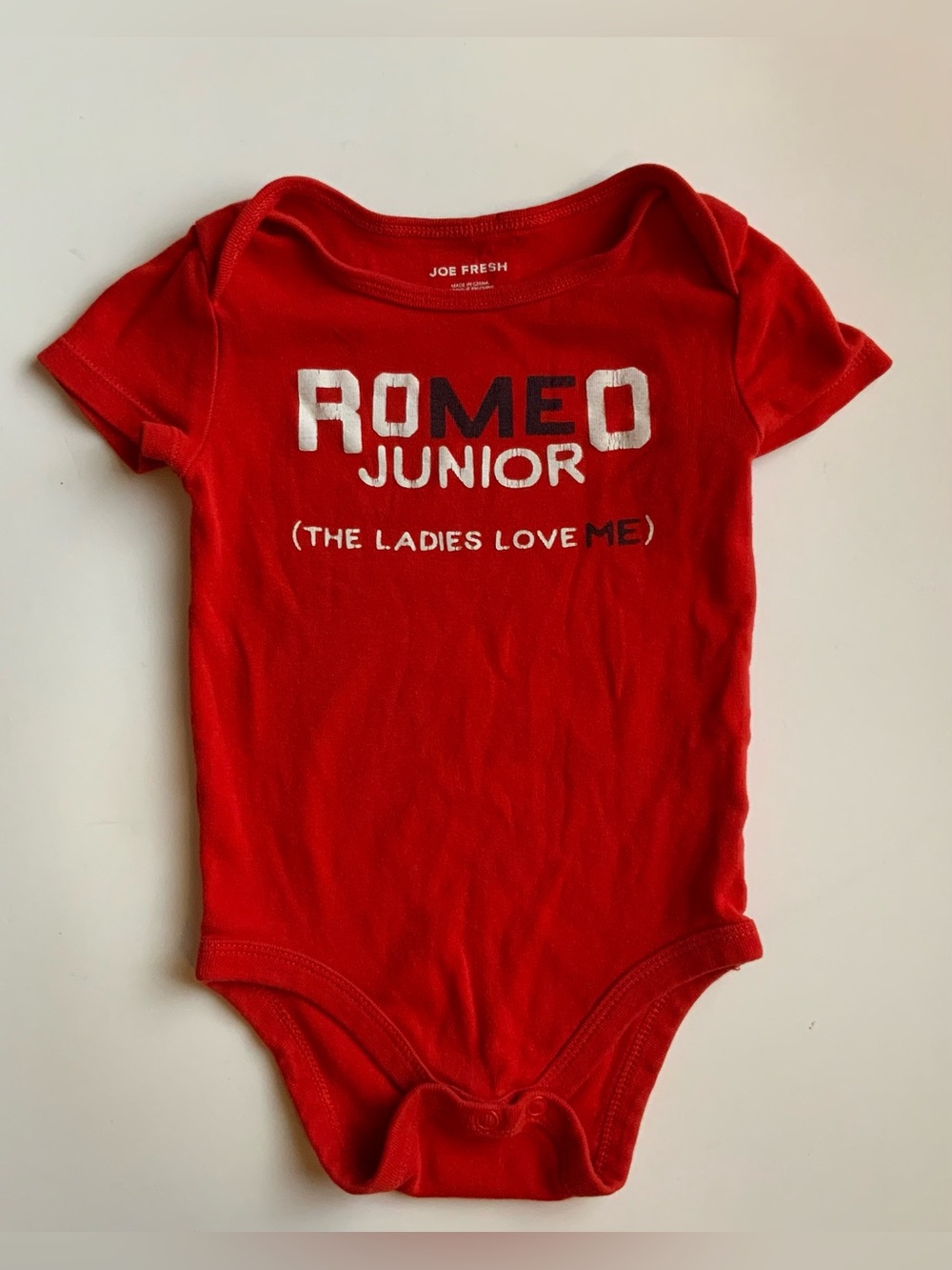 Red Graphic "Romeo Junior" Baby Tee